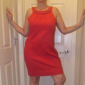 TAYLOR- Sleeveless, Coral, Quilted, Midi Dress ~Size 12/14/L